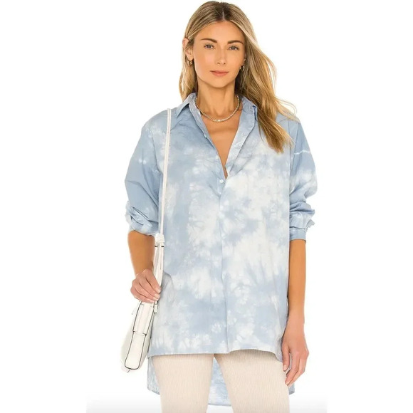 Nili Lotan Ambrose Tie Dye Cotton Button Up Top Size XS - Picture 4 of 9